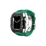 Чёрный bezel + Серебряный корпус + Зелёный ремешок