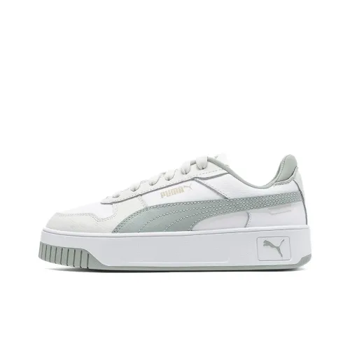 PUMA Carina Street Low Топ Скейтборд Кроссовки Женские Бежево-зеленый