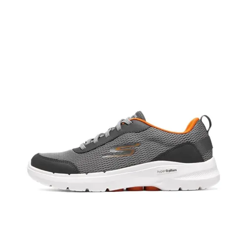 Skechers Go Walk 6 Устойчивый к истиранию Низкий Топ Casual Мужской Серый Оранжевый