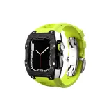 Черный bezel + Серебряный корпус + Флуоресцентно-зеленый ремешок