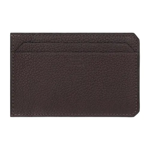 HERMES BARENIA Faubourg Телячья кожа Держатель для карт Мужской 46 Ebene Эбеновый