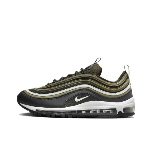 Nike Air Max 97 Устойчивый к истиранию Дышащий Низкий Топ Повседневная обувь Мужская Черный Зеленый Белый