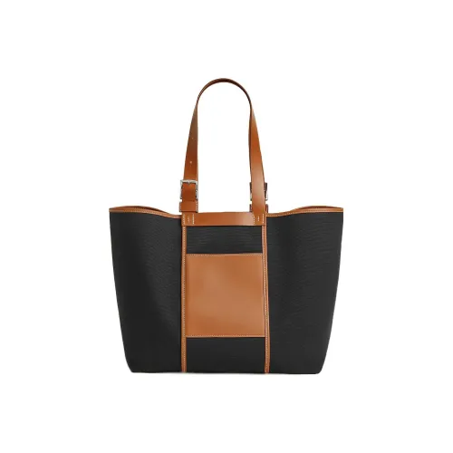 HERMES Etriviere Pocket Goeland Холст Hunter Телячья кожа And Swift Телячья кожа Сумка на плечо Женская Черный Светлый Рыжевато-коричневый