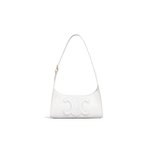 CELINE Cuir Triomphe Гладкая коровья кожа Сумка на плечо Сумка Сумка через плечо Женская Белая