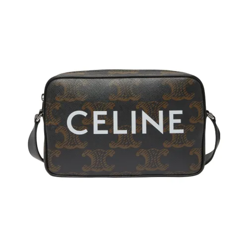 CELINE Сумка через плечо из коровьей кожи среднего размера мужская желто-коричневая