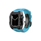 Чёрный bezel + Чёрный корпус + Синий ремешок