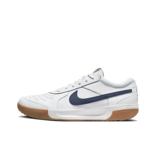 Nike Court Lite 3 Zoom Shock Absorbers Slip-Resistant Breathable Low-Top Tennis Shoes Men's White Blue