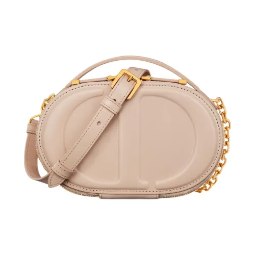 DIOR Тисненый логотип коровья кожа сумка Camera сумка через плечо обычная женская карамельный бежевый