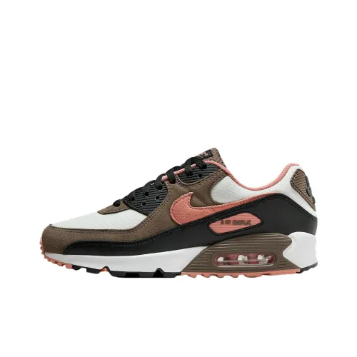 Nike Air Max 90 Амортизация Износостойкий Низкий Топ Повседневная Обувь Мужская Белый Коричневый Черный