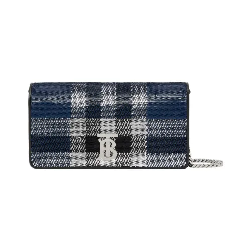 Burberry Хлопок с коровья кожа Сумка через плечо Женская Морской синий