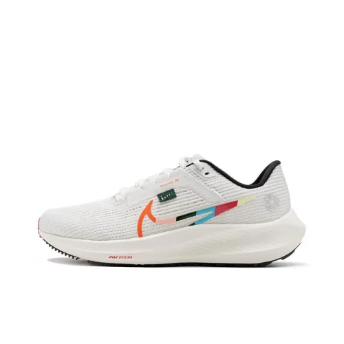 Nike Air Zoom Pegasus 40 Устойчивый к истиранию Низкий Топ Повседневные Тренировочные Беговые кроссовки Женские Белые