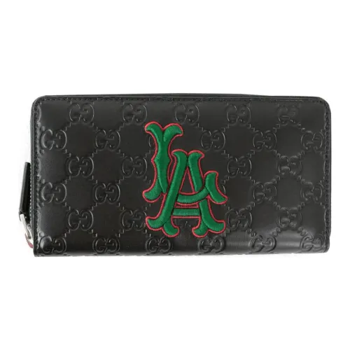 GUCCI MLB Коллаборация Кожа Кошелек Стандартный Унисекс Черный