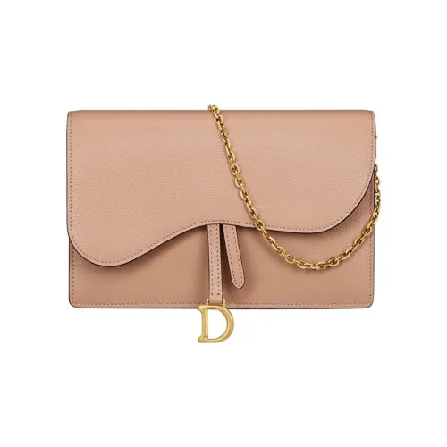 DIOR Седло Козья кожа Одно плечо Через плечо Клатч Женские Розовый