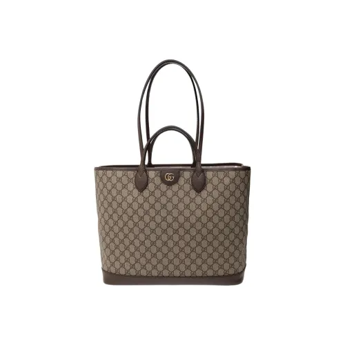 GUCCI Ophidia Холст и Кожа Тоут Сумка Сумка для покупок Сумка Большая Женская