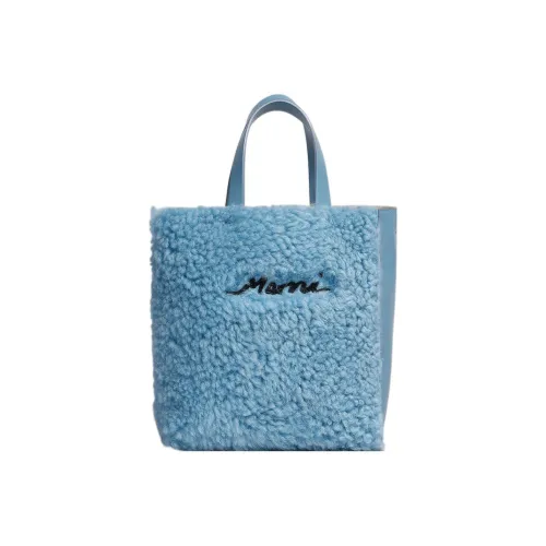 MARNI Curled Merino Shearling Tote Bag Shopping Bag Mini Women's Blue