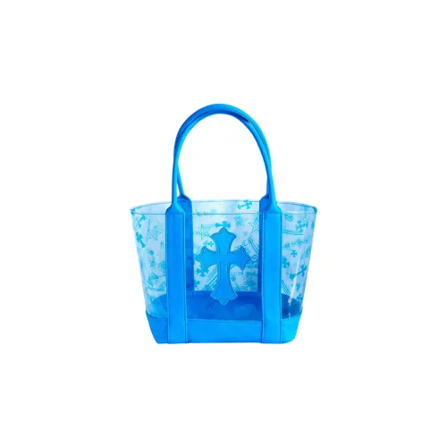 Chrome Hearts Кожа Тоут Сумка Сумка для покупок Сумка Мини Женская Синяя