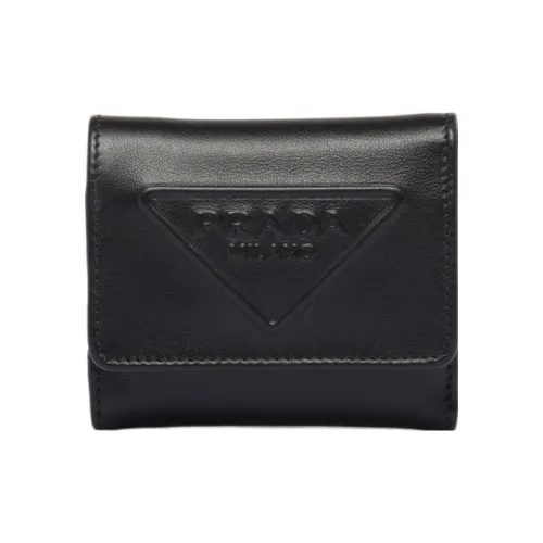 PRADA Кожа Кошелек Маленький Женский Черный