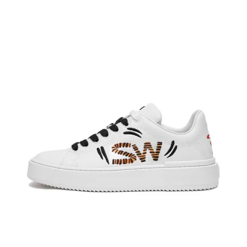 Stuart Weitzman SW Устойчивые к истиранию низкие кроссовки для скейтбординга Женские Белые