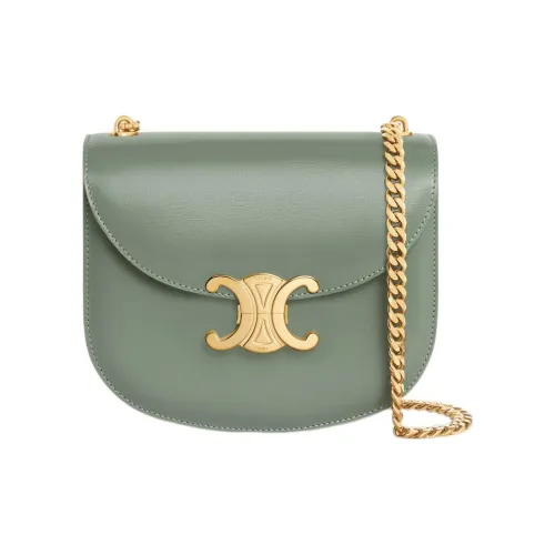 Celine BesaceTriomphe Сумка через плечо из коровьей кожи сумка на плечо женская зеленая