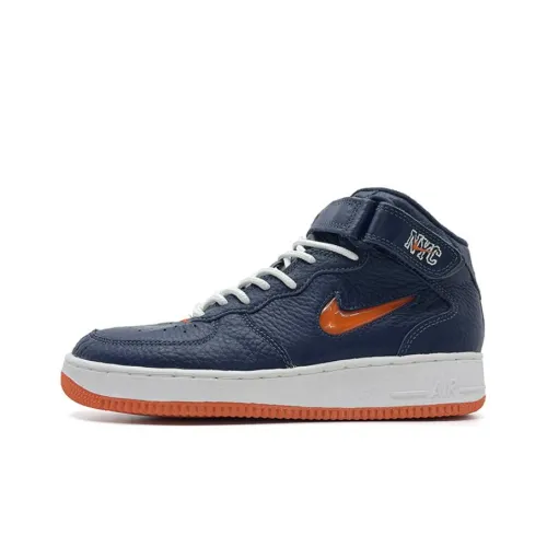 Nike Air Force 1 SC Легкий Износостойкий и Противоскользящий Высокий Топ Кроссовки для скейтбординга Мужские Синие Оранжевые