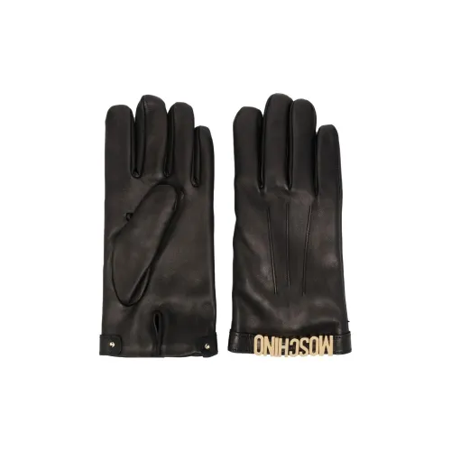 MOSCHINO Кожа, Шерсть Перчатки Черные Мужские