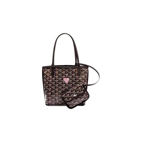 GOYARD Anjou Холст и Кожа Комбинированная Сумка Тоут Сумка через плечо Сумка Мини Женская Розовая