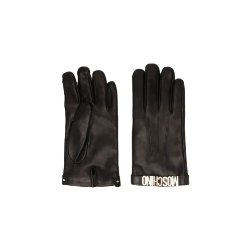 MOSCHINO Кожа/Шерсть Перчатки Черные Мужские