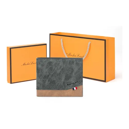 MashaLanti Кожа Картхолдер Монетница Кошелек Обычный Мужской Серый Зеленый Кофейный