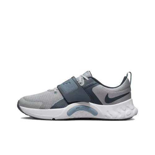 Nike Renew Retaliation 4 Амортизирующие низкие кроссовки для тренировок с противоскользящим покрытием мужские серо-синие