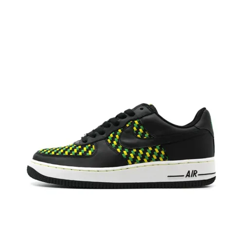 Nike Air Force 1 Slip Resistant Abrasion Resistant Легкий Низкий Топ Скейтбординг Кроссовки Мужские Черный Желтый Зеленый