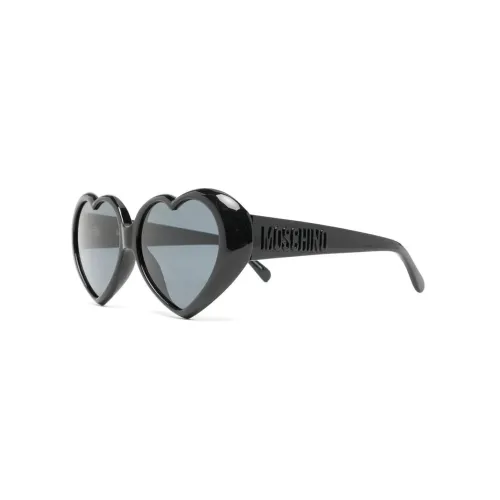 MOSCHINO ПВХ Нерегулярная форма Солнцезащитные очки Женские Черный