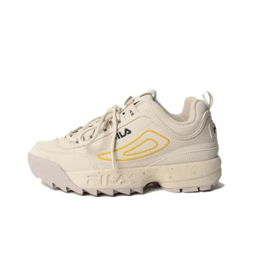 FILA Disruptor Series 2 Splash Low Топ Спортивная повседневная обувь Женская Бежево-желтая
