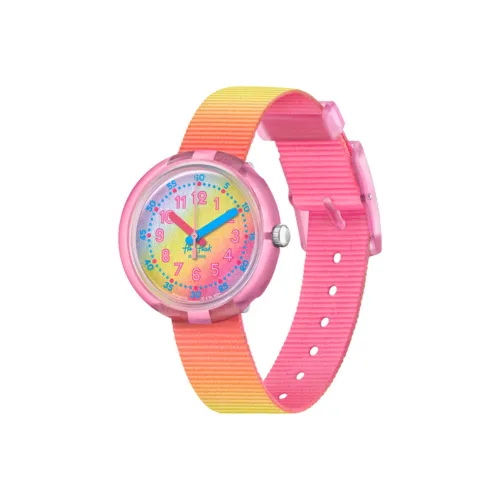 SWATCH Flik Flak Feifei Series Кварцевый механизм Унисекс Часы Многоцветный Циферблат Часы Пластиковый Корпус Часы Ткань Ремешок