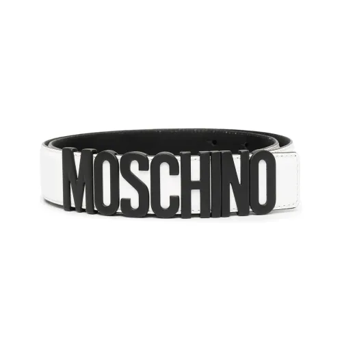 MOSCHINO Телячья кожа Кожаные ремни Белый Мужской