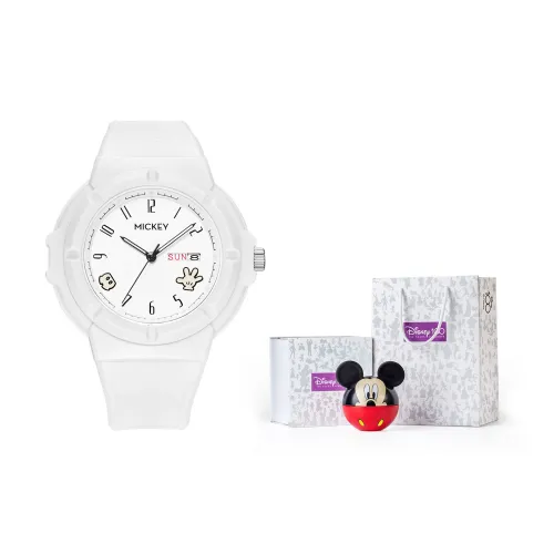 Disney Mickey Series Кварцевые Механические Часы Унисекс Белый Циферблат MK 11648W