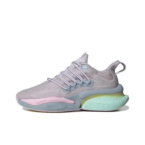 adidas Alphaboost V1 Амортизирующие шоки противоскользящие дышащие низкие беговые кроссовки женские фиолетово-синие розовые