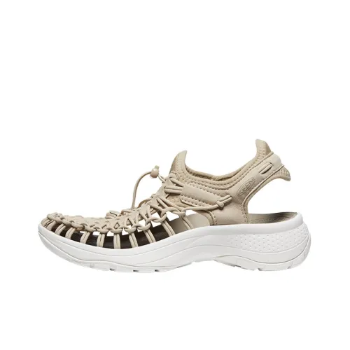KEEN Uneek Astorla противоскользящие пляжные сандалии Женские Белые Светло-Золотые