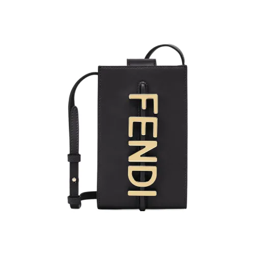 FENDI fendigraphy Чехол для телефона из кожи мужской черный