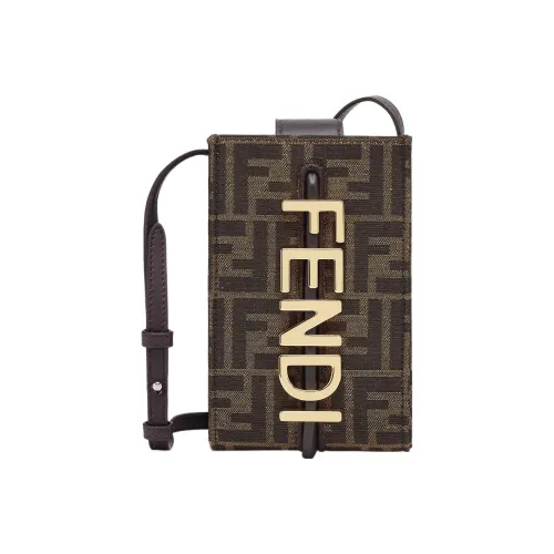 FENDI fendigraphy Жаккардовая ткань Чехол для телефона Мужской Коричневый