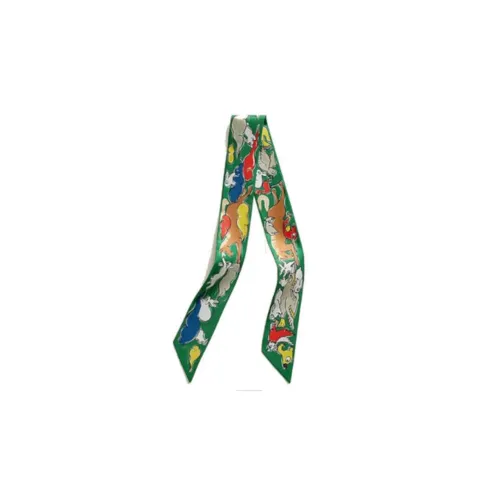 HERMES Шелковые шарфы Унисекс Зеленый