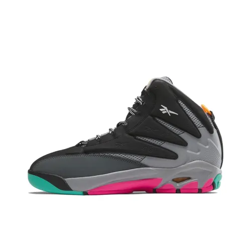 Reebok The Blast 'The Alamo' Амортизация Износостойкий MID Топ Винтажные баскетбольные кроссовки Мужской Черный Серый