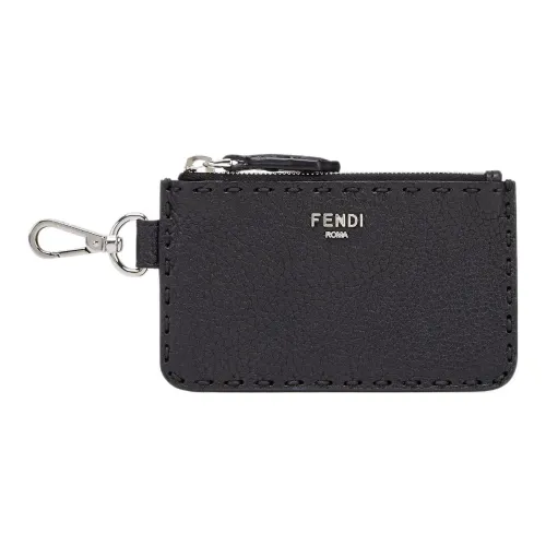 FENDI Кожа Держатель для карт Мужской Черный