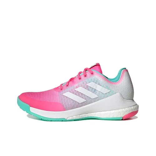 Adidas Crazyflight Volleyball Slip-Resistant Низкие Кроссовки для Тренировок Женские Розовые Зеленые
