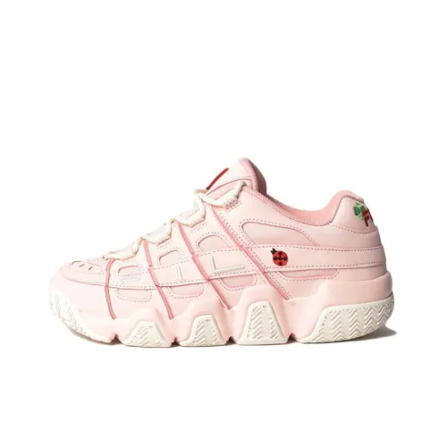 FILA Ladybird Low Топ Винтажные Баскетбольные Кроссовки Женские Розово-Белые
