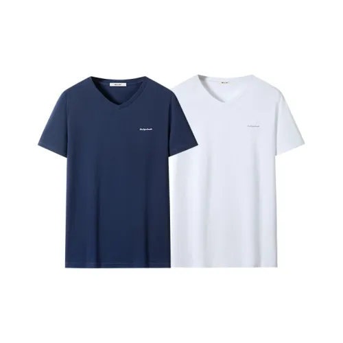 HLA Белый+Темно-синий 9086 Мужская Пижамная Верхняя Одежда