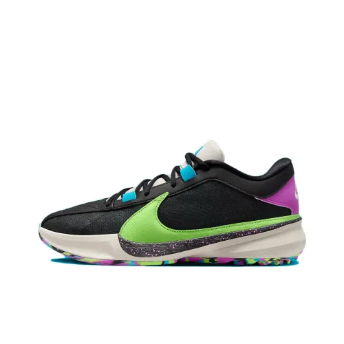 Nike Freak 5 Low Топ Баскетбольные Кроссовки Мужские Черные Зеленые