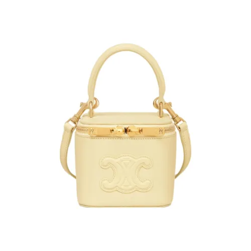 CELINE Гладкая коровья кожа Макияж Чехол Сумка через плечо Сумка мини Женская Солнечно-желтая