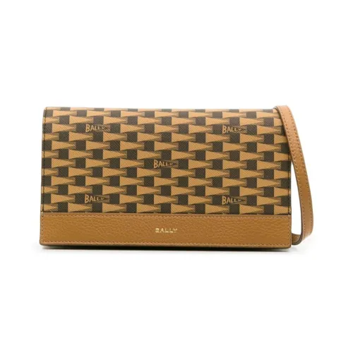 BALLY Телячья кожа Кошелек Клатч Сумка через плечо Женская Коричневая