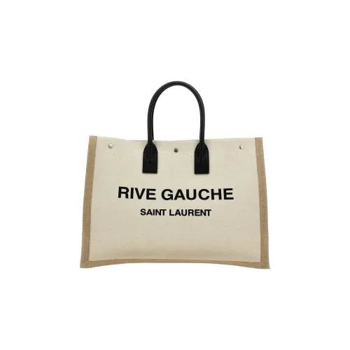SAINT LAURENT Canvas Bag Tote Bag Shopping Bag Shoulder Bag Handbag Women's Beige