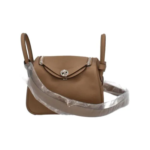 HERMES Lindy Swift Кожа Ручная Сумка Сумка через плечо Сумка на плечо Мини Женская D0 Бежевый Weimar Pointer Бежевый